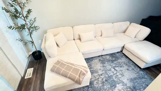 104" Sectional Sleeper Sofa Bed, 7 Seat Pull Out Couch with Storage, Gray