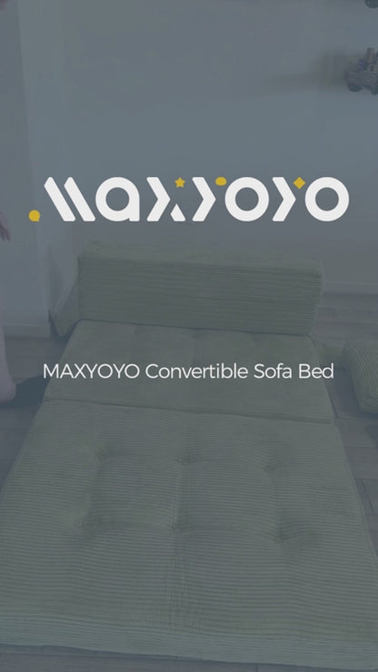 MAXYOYO Convertible Sofa Bed, Fold Out Sofa Couch with Pillow for Adults