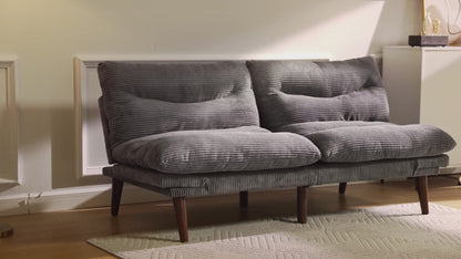 Marsail 66.02" Futon Sofa Bed, Convertible Couch & Sleeper Sofa, Light Grey