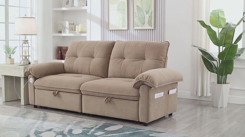Queen Sleeper Sofa Bed, 77" Pull Out Couch