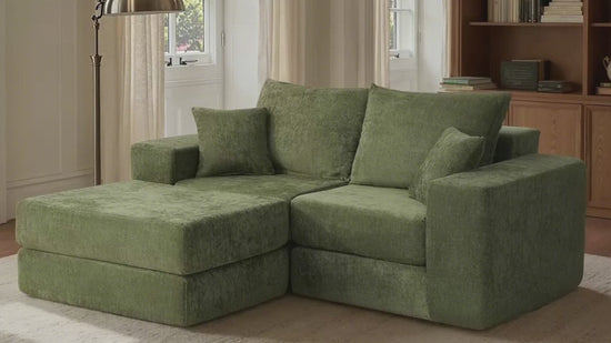 Modular Sectional Sofa with Convertible Sleeper, 2-in-1 Sofa Bed Couch