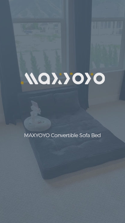 MAXYOYO Convertible Sofa Bed, Fold Out Sofa Couch with Pillow for Adults