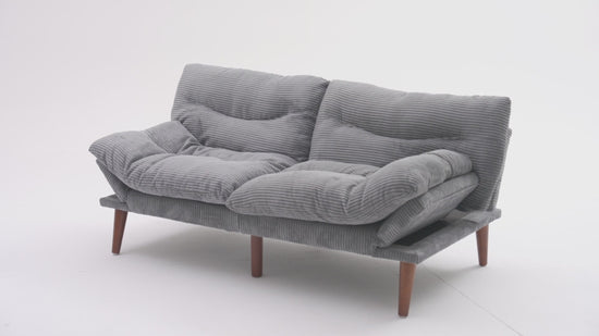 Marsail 66.02" Futon Sofa Bed, Convertible Couch & Sleeper Sofa, Light Grey