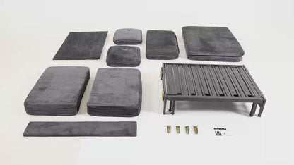 52" Sleeper Convertible Sofa Bed Couch, 3-in-1 Pull Out Couches for Living Room, with 2 Pillows, 6 Side Pockets, Easy Assembly, Grey